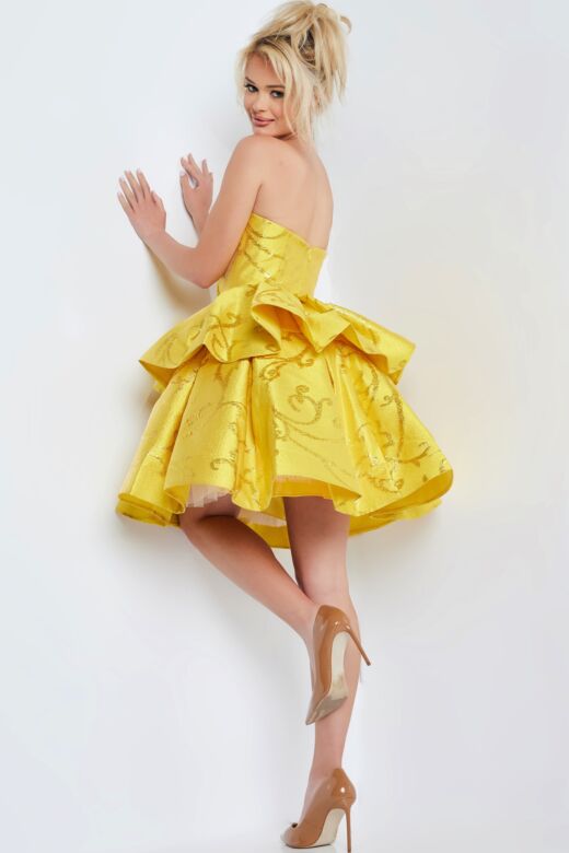 Jovani 23743 Tiered Skirt Strapless Dress
