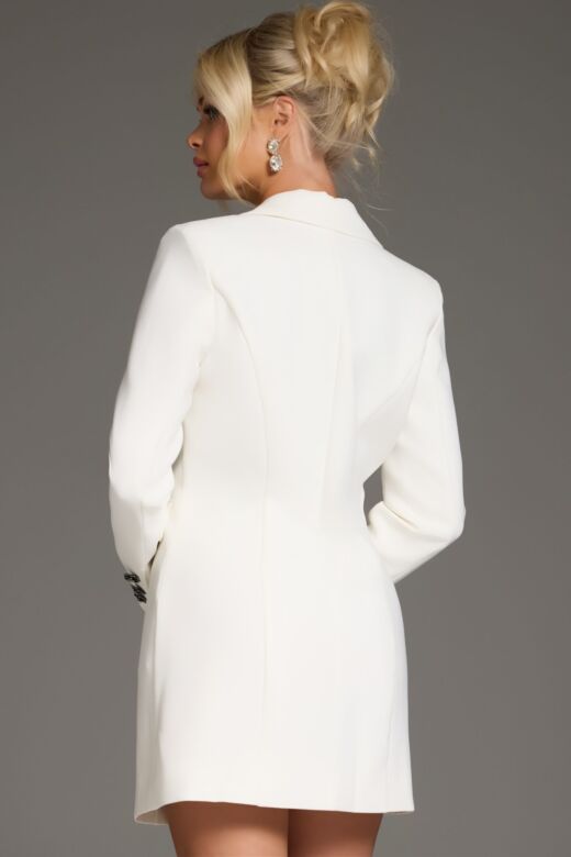 Jovani 42124 Notched Collar Two Tone Blazer Dress