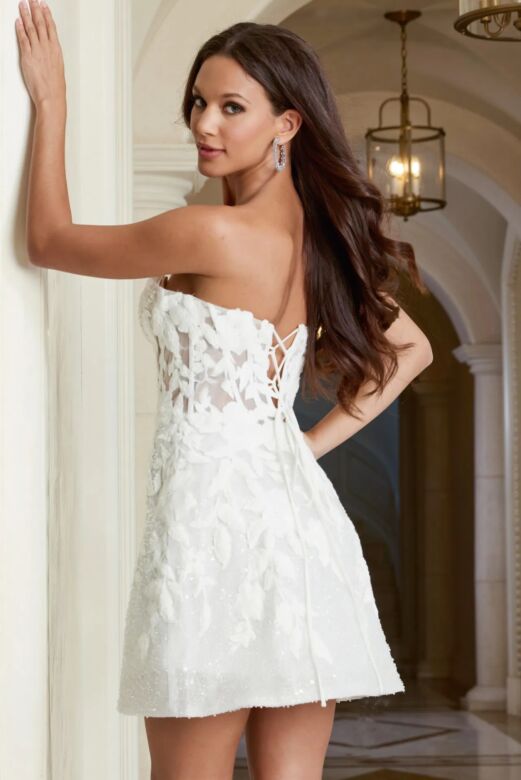 Jovani 45855 Illusion Corset 3D Floral Dress