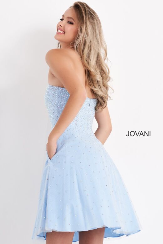 Jovani K68936 Beaded Strapless Short Dress