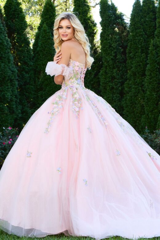 Jovani Q43231 Corset Bodice Ruffle Arm Band Quince Dress