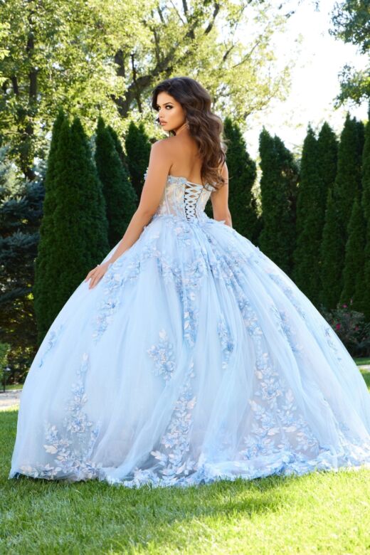 Jovani Q43433 Illusion Bodice Sweetheart Neck Quince Gown