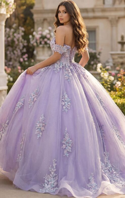 Jovani Q44960 Lace-Up Back Sweetheart Neck Sweet 16 Dress