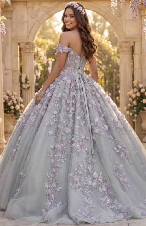 Jovani Q46665 Illusion Bodice Off The Shoulder Sweet 16 Gown