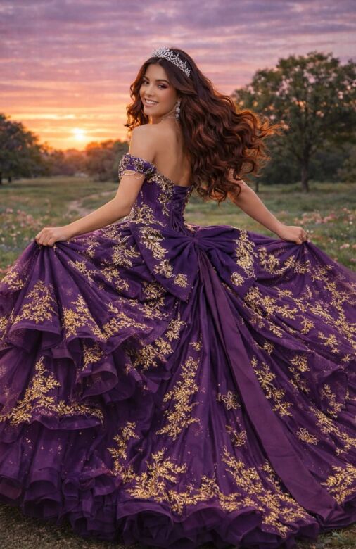 Jovani Q48439 Back Bow Layered Skirt Quinceanera Gown