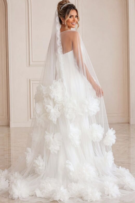 Jovani JB40091 Tent Overlay Strapless Wedding Gown