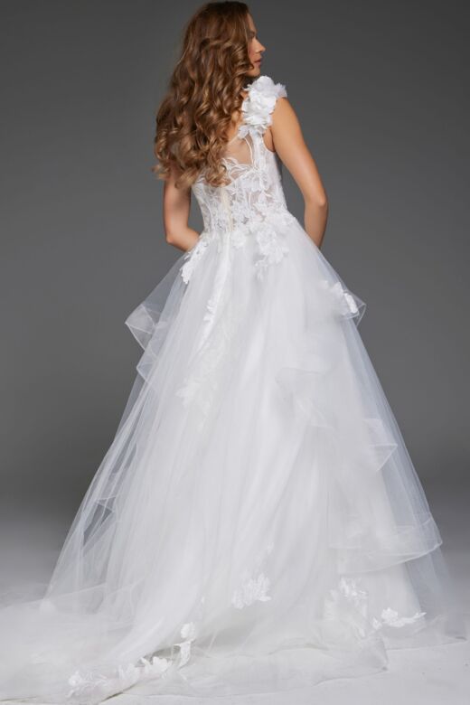 Jovani JB43314 Cutout Corset Bodice Beaded Bridal Dress