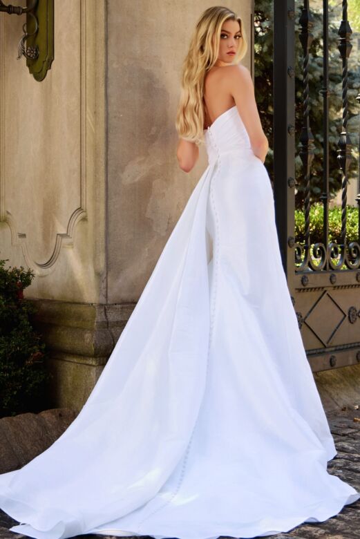 Jovani JB43622 Strapless Drape Overskirt Bridal Dress