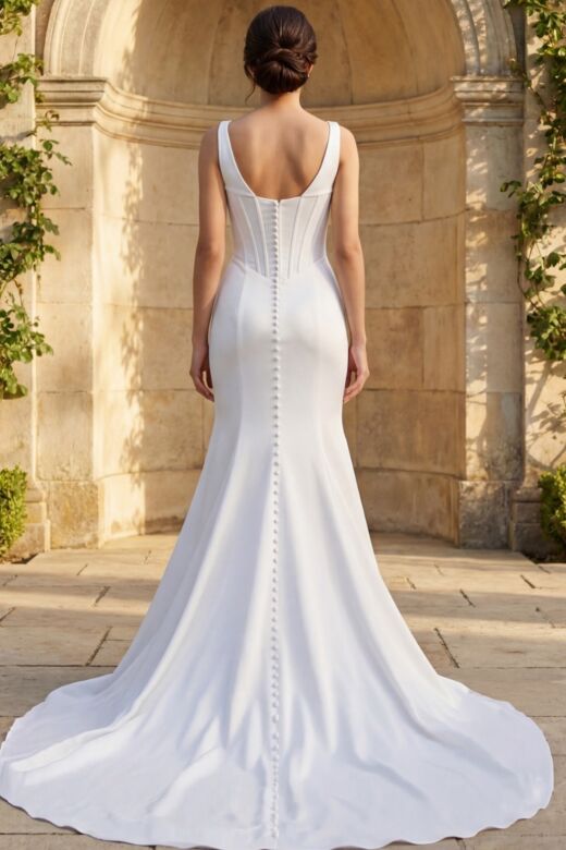 Jovani JB40782 Corset Top Button Back Wedding Gown