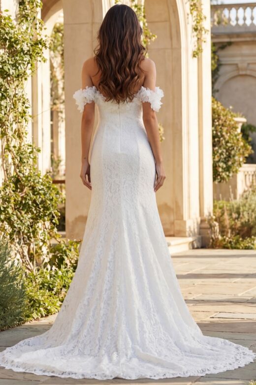 Jovani JB42295 Floral Neckline Lace Bridal Dress