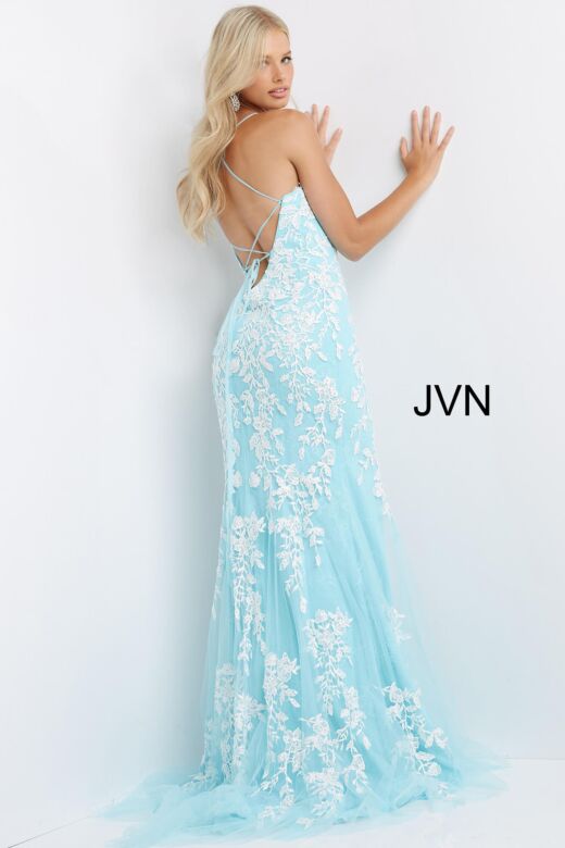 Jovani 06660 Tie Back Embroidered Dress