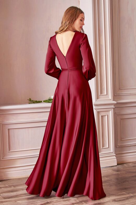 LaDivine 7475 Surplice Bodice Split Sleeve Dress