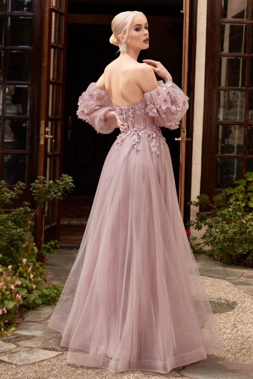 LaDivine Dress CD962 Floral A-Line Evening Dress