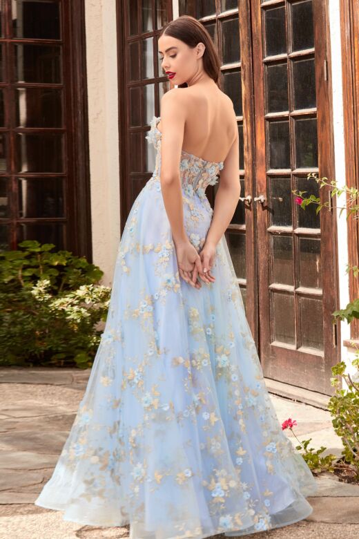 LaDivine Dress CD963 Strapless Corset Bodice Formal Dress