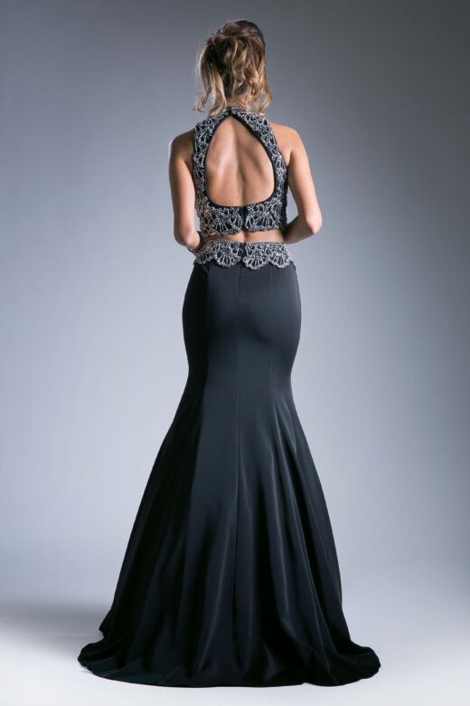 LaDivine 11574 Cutout Back 2-Piece Dress