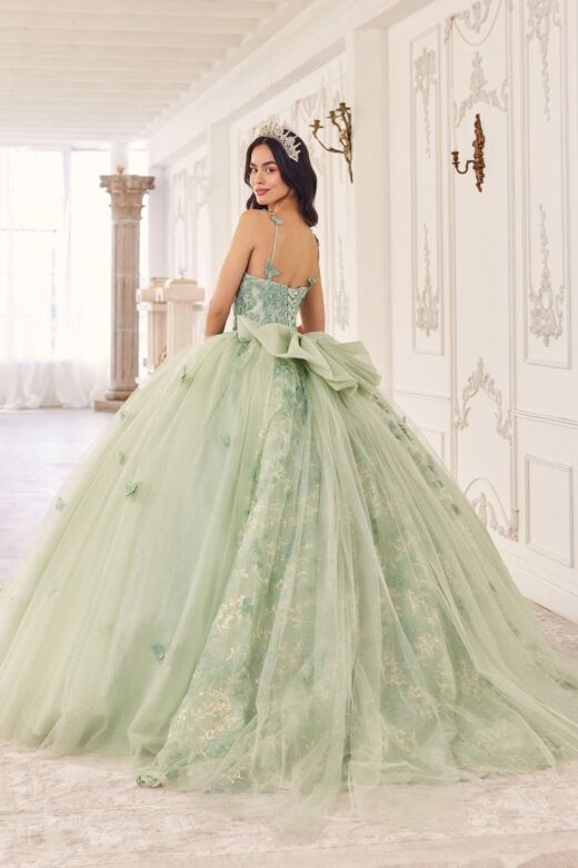 LaDivine 15718 Corset Bodice Butterfly Skirt Dress