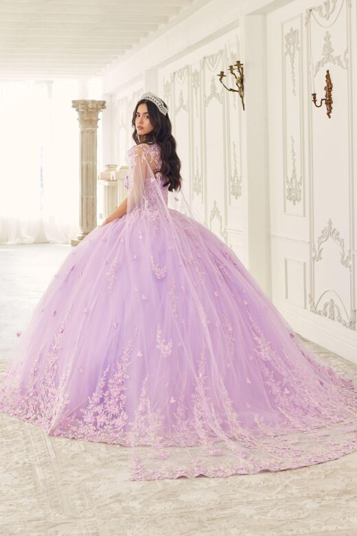LaDivine 15723 Cape Train Strapless Sweetheart Quinceanera Dress