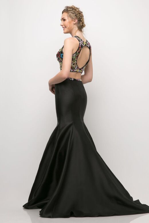 LaDivine 84267 Beaded Top 2-Piece Dress