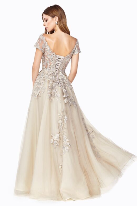 LaDivine C20 Off The Shoulder Embroidered Dress