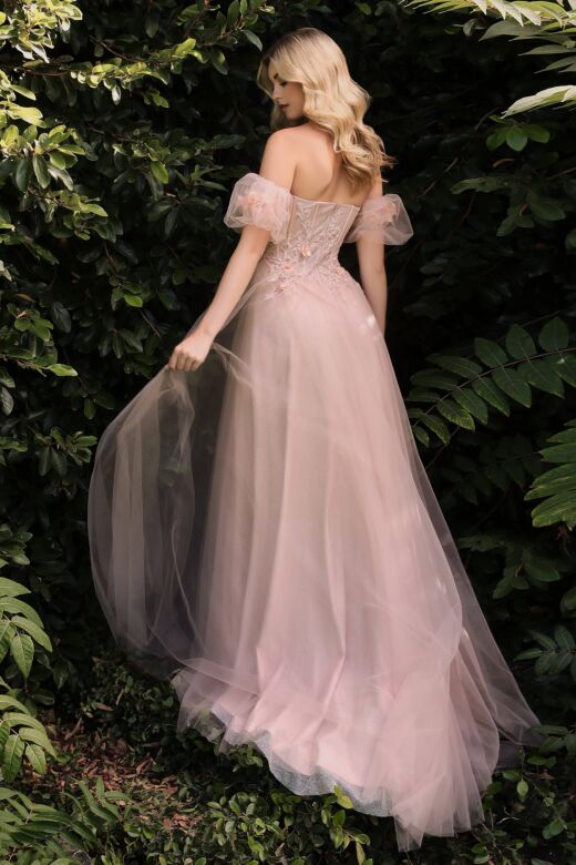LaDivine CB080 High Slit Corset Top Dress