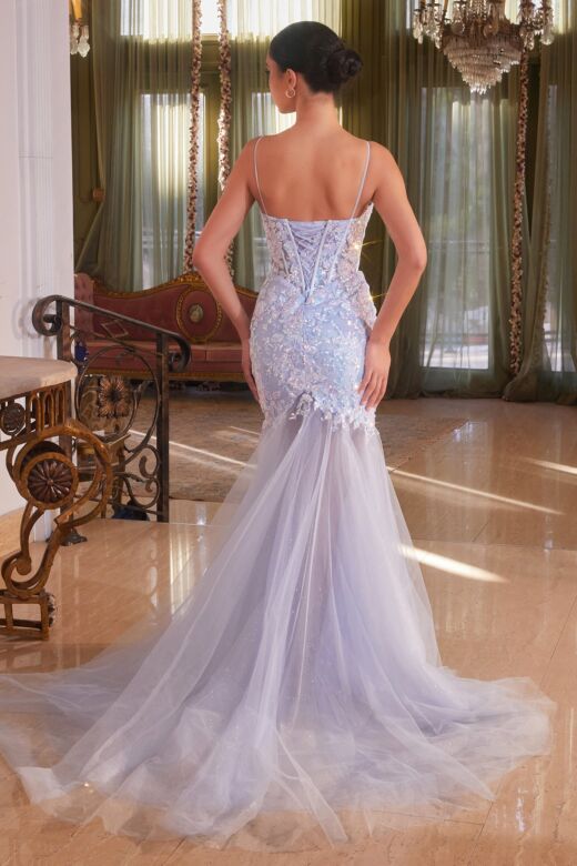 LaDivine CB148 Spaghetti Strap Mermaid Dress