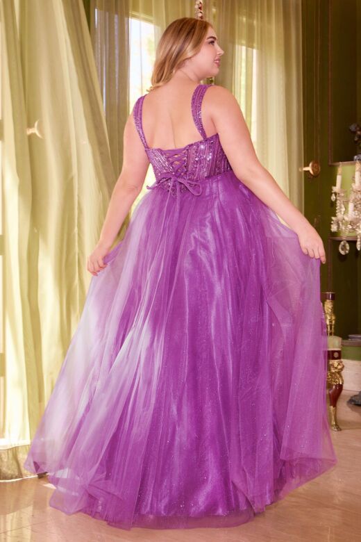 LaDivine CD0217C Notched Neck A-Line Plus Size Dress