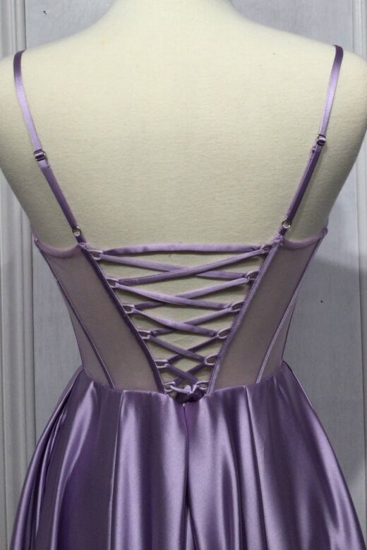 LaDivine CD276 High Slit Sheer Corset Dress