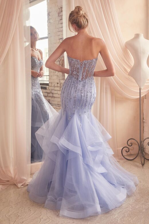 LaDivine CD332 Strapless Corset Bodice Mermaid Dress