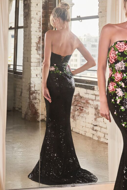 LaDivine CD811 Strapless High Slit Dress