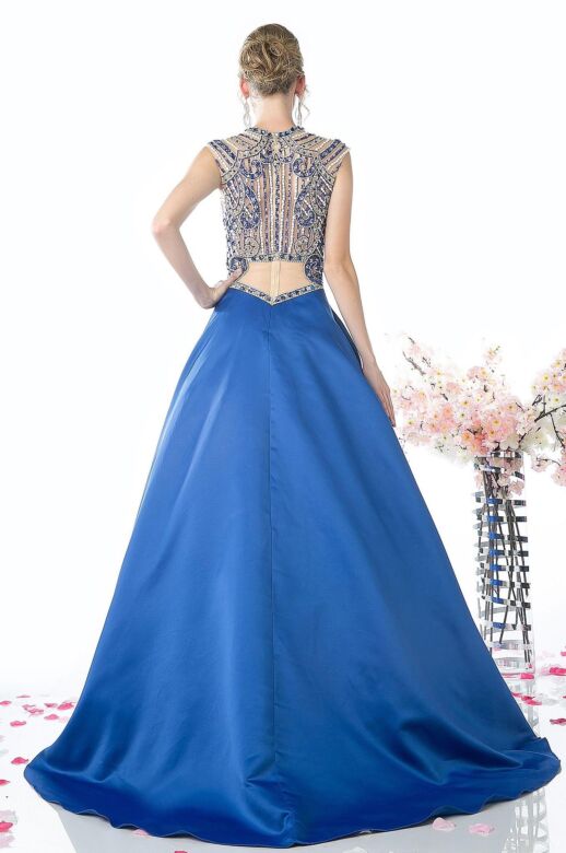 LaDivine CK28 Beaded Bodice Side Pocket Dress