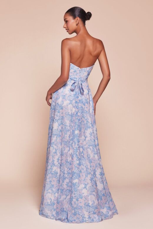 Ladivine 7443 A-Line Sweetheart Neck Floral Dress