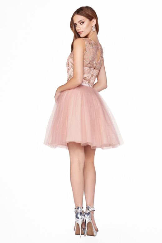 LaDivine CD20 Keyhole Back Scoop Neck Dress