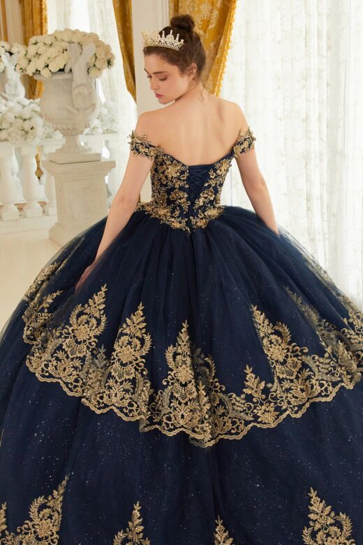 LaDivine 15705 Basque Waist Scallop Hem Quinceanera Gown