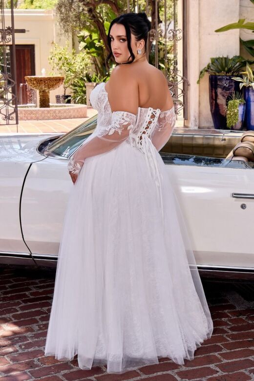 LaDivine CD717W Corset Bodice Off White Strapless Bridal Gown