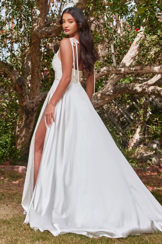 LaDivine BD104W Cowl Neck Bow-Tie Strap Dress