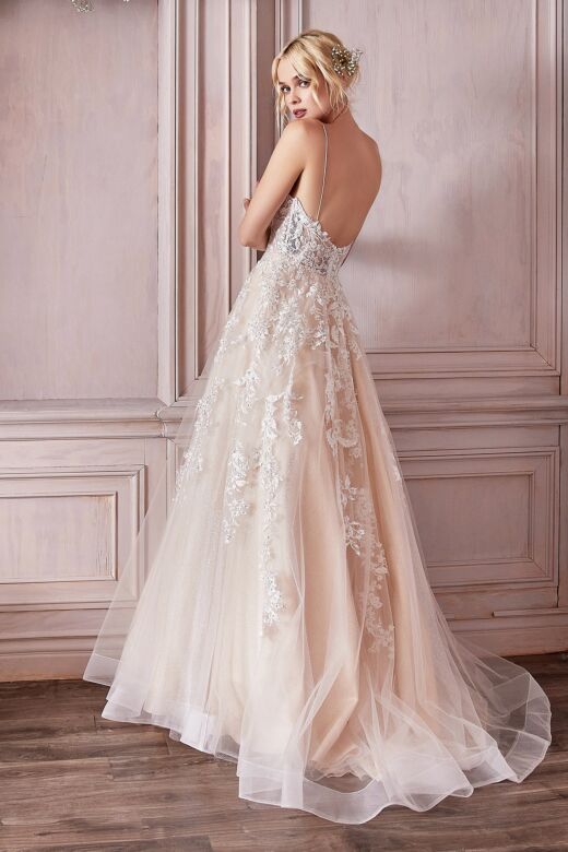LaDivine CM320 Scoop Back A-Line Bridal Dress