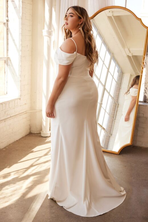 LaDivine KV1057WC Off-The-Shoulder Neck Plus Size Bridal Gown