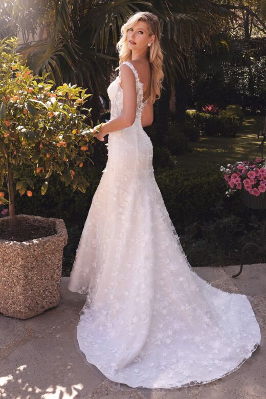 LaDivine TY01 Fit-And-Flare Plunging Neck Bridal Gown