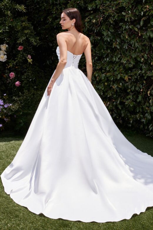 Ladivine CDS512W Pleated Skirt Sweetheart Neck Bridal Dress