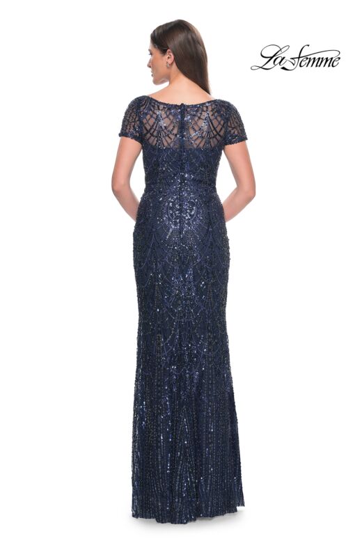 La Femme 31709 Short Sleeve Embellished Dress