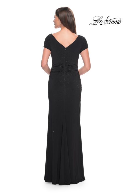La Femme 31773 Ruched Bodice Short Sleeve Dress