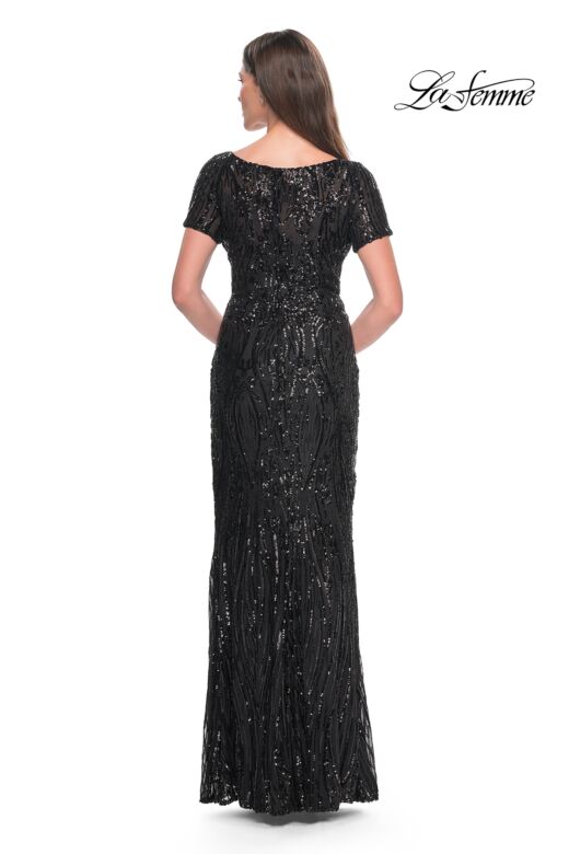 La Femme 31852 Scoop Neck Short Sleeve Dress