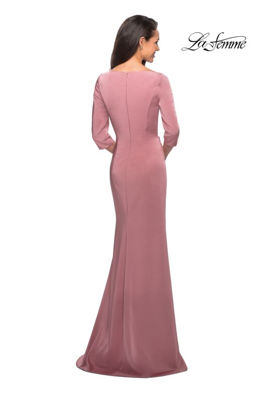 La Femme 25148 Sweetheart Neck Three Quarter Sleeve Dress