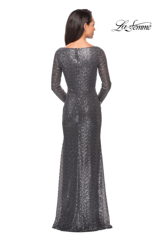 La Femme 25331 Long Sleeves Sequin Dress