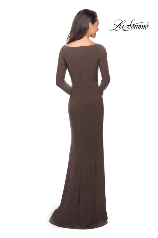 La Femme 25598 Long Sleeve Portrait Neckline Dress