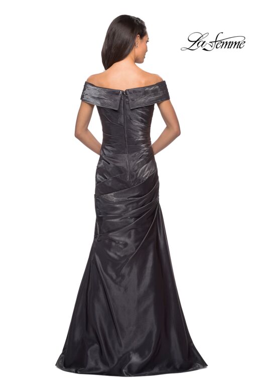 La Femme 25656 Off The Shoulder Ruched Dress