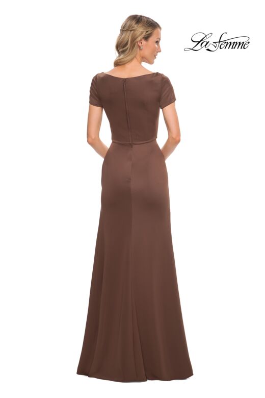 La Femme 27067 Scoop Neckline Short Sleeve Dress
