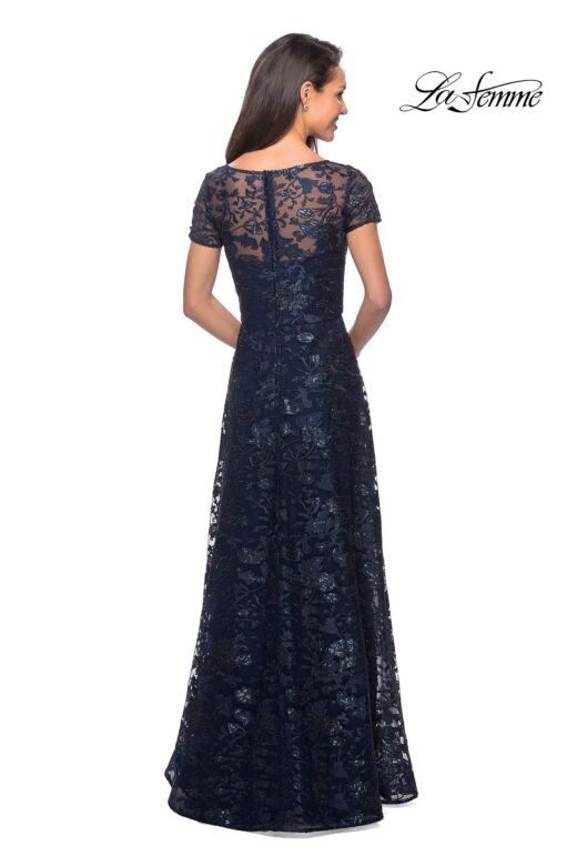 La Femme 27839 Illusion Neckline Sequin Lace Dress
