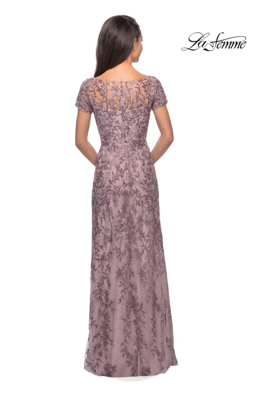 La Femme 27956 Bateau Neck Floral Dress