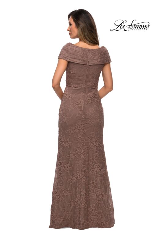 La Femme 27982 Portrait Neckline Lace Dress